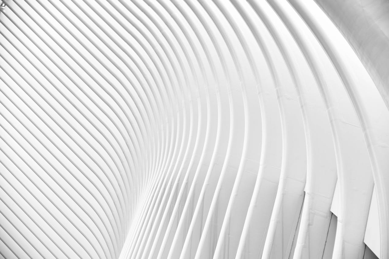 services-02 Black and white abstract architectural photo with modern minimalist curved lines in New York.
